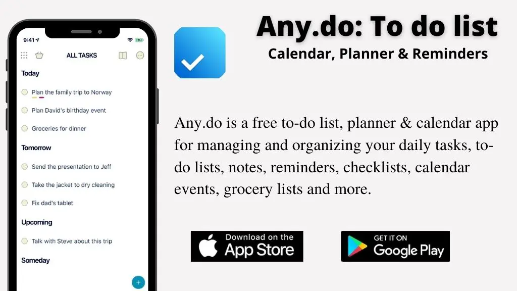 app of week- Any Do To Do List and Calendar