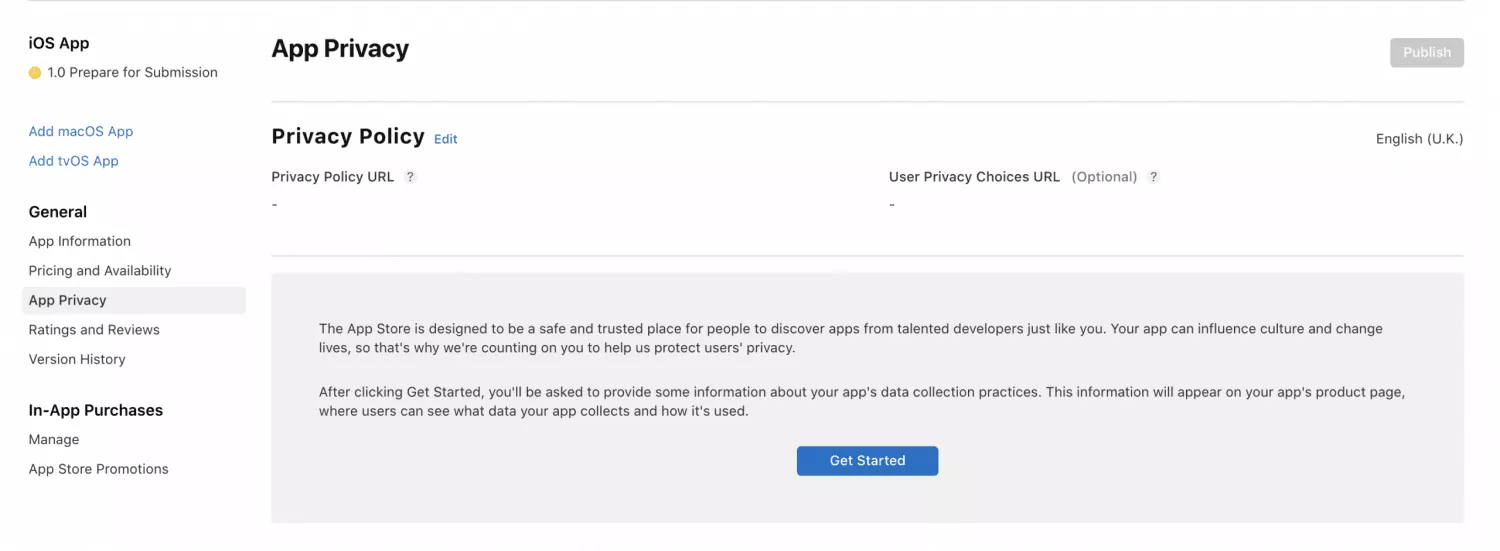application privacy in apple store